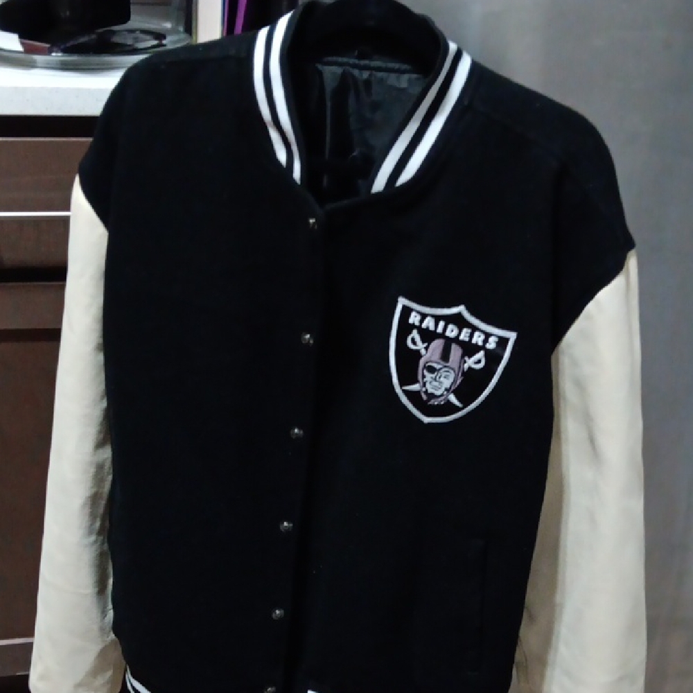 Raiders Black and Cream  Varsity Jacket